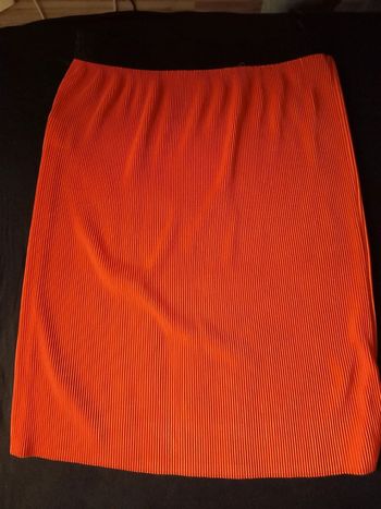 Jupe plissée orange ceinture.noire vintage dressing