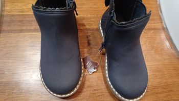 Bottines bleu cuir