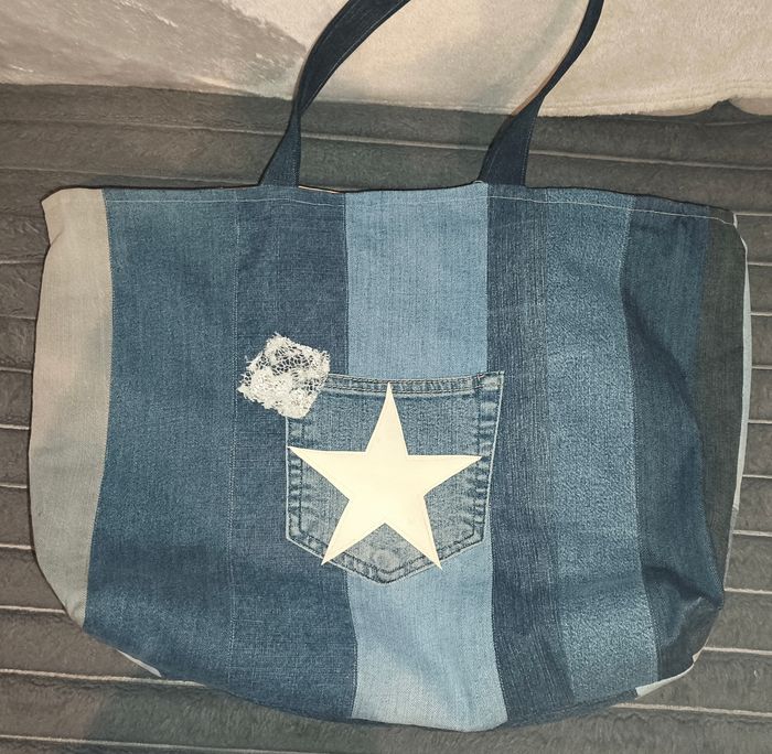 Sac de plage en jeans - photo numéro 2