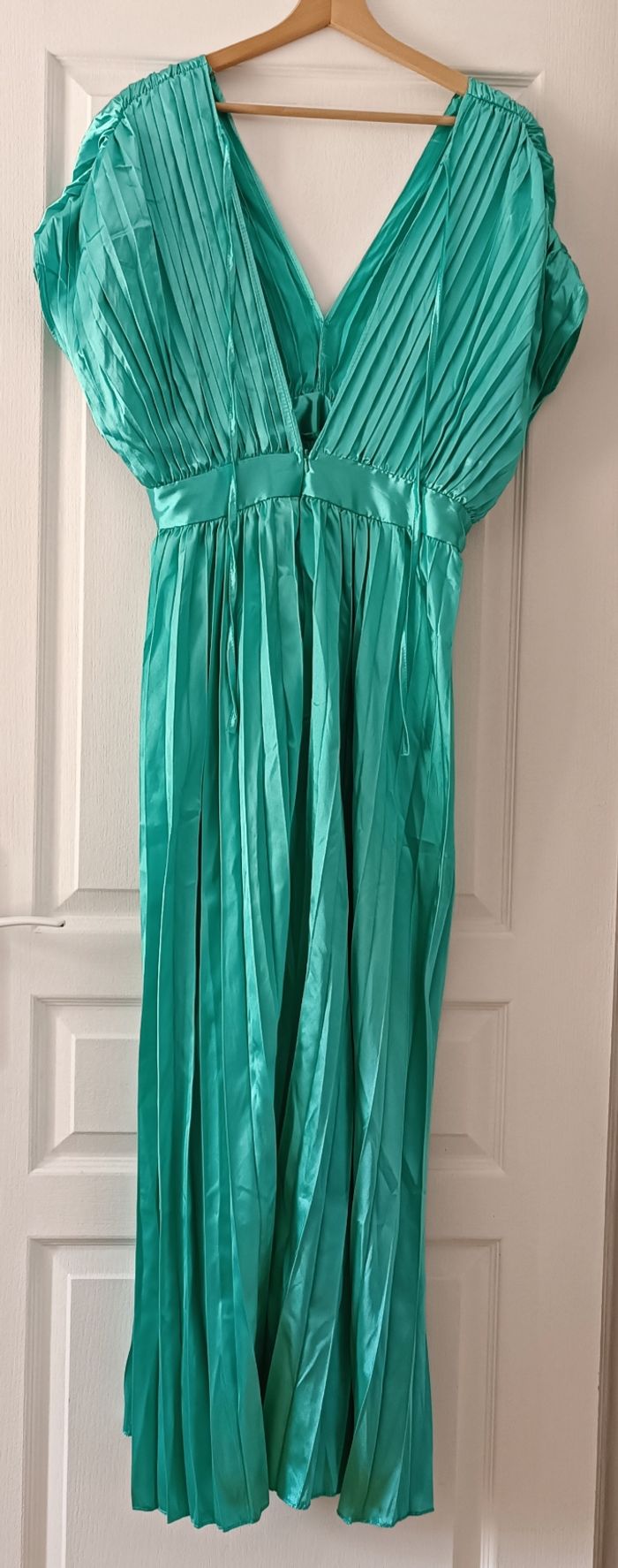 Robe Longue Plissée Verte Monette Bordeaux Femme - photo numéro 2
