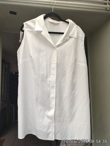 Chemisier Sans Manches Blanc - Daxon - grande Taille 54

