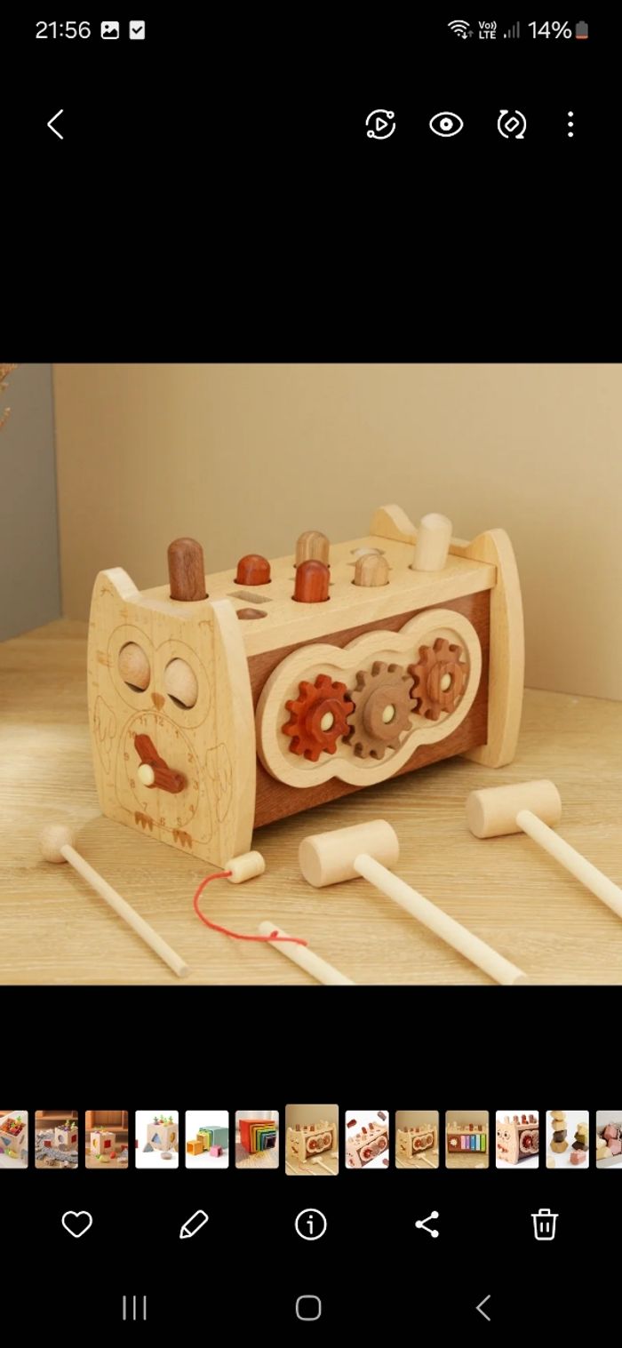 Cube d'activité multifonction en bois - photo numéro 3