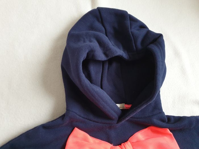 Robe pull bleu marine à nœud rose fluo - 3A - Billieblush - photo numéro 3