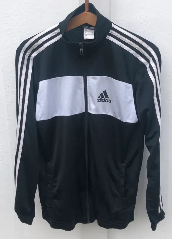 Adidas black and white track jacket Boy 16 years old