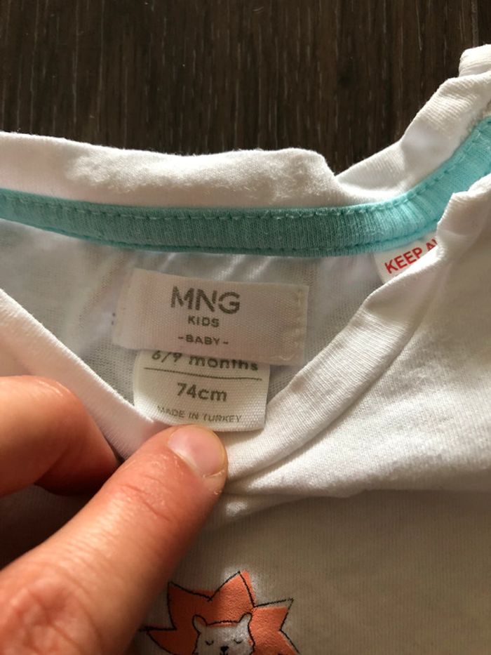 2 T-shirts manches courtes 6-9 mois Mango - photo numéro 8