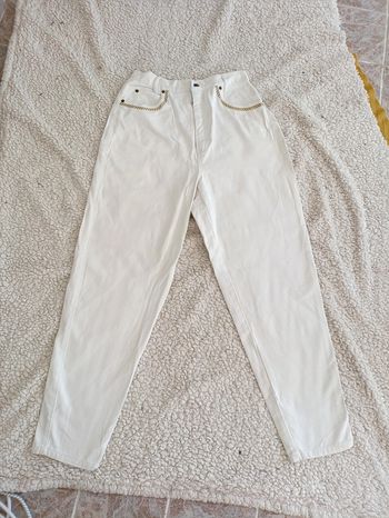 NEUF Jean blanc Melbourne Classix avec broderies dorées – taille 12 vintage brodes