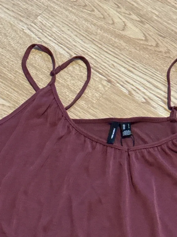 Top très léger fluide vero moda taille s marron - photo numéro 2