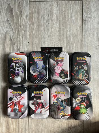 POKÉMON - LOT 8 MINI TINS - FOUDRE NOIR ET FLAMME BLANCHE - EV 10.5 - FR - NEUF