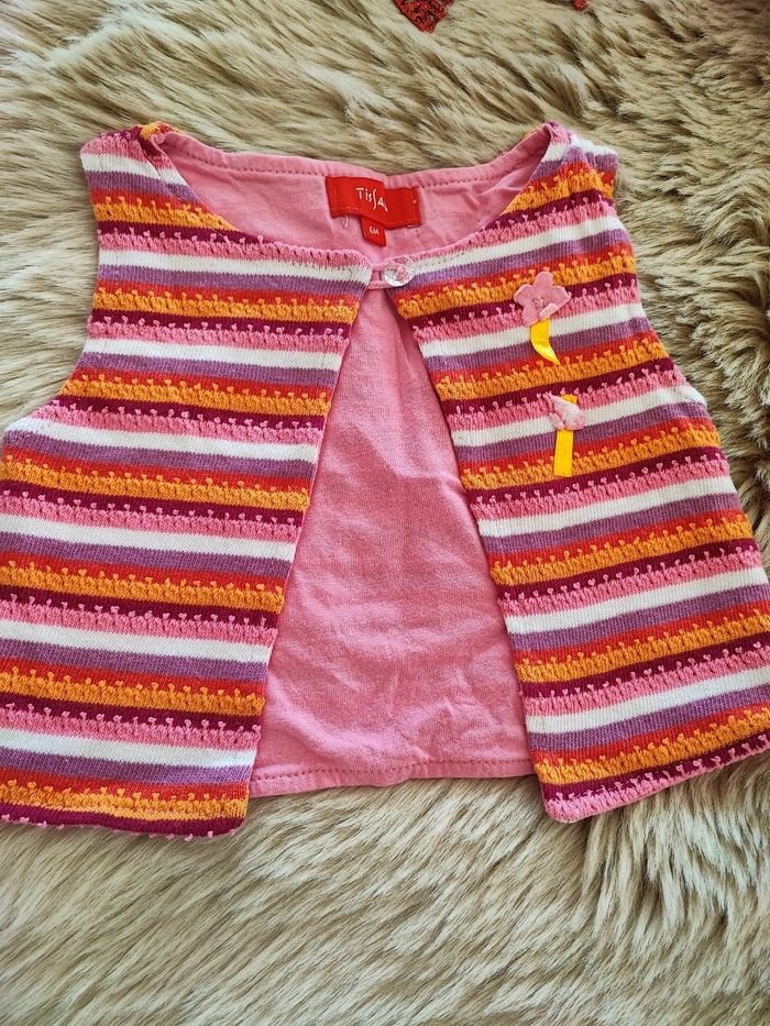 Gilet sans manches rose tissaia 6 mois - photo numéro 3