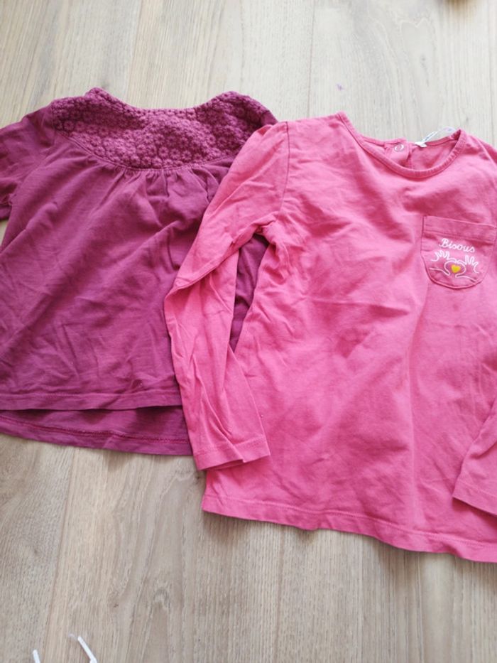 De deux t-shirt manches longues filles 4 ans