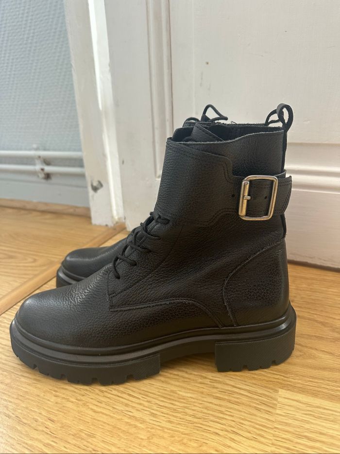 Bottes noires en cuir bonobo - photo numéro 2