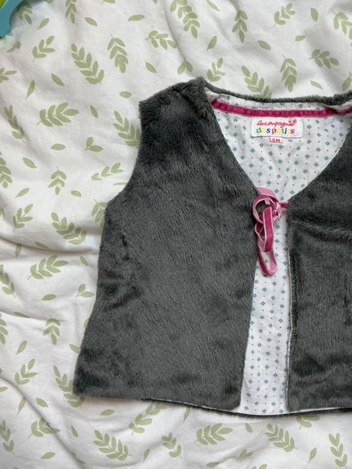 Gilet sans manches en polaire gris 6 mois la compagnie des petits - photo numéro 4