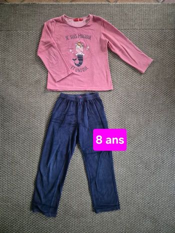 Pyjama 2 pièces "licorne sirène" - 8 ans
