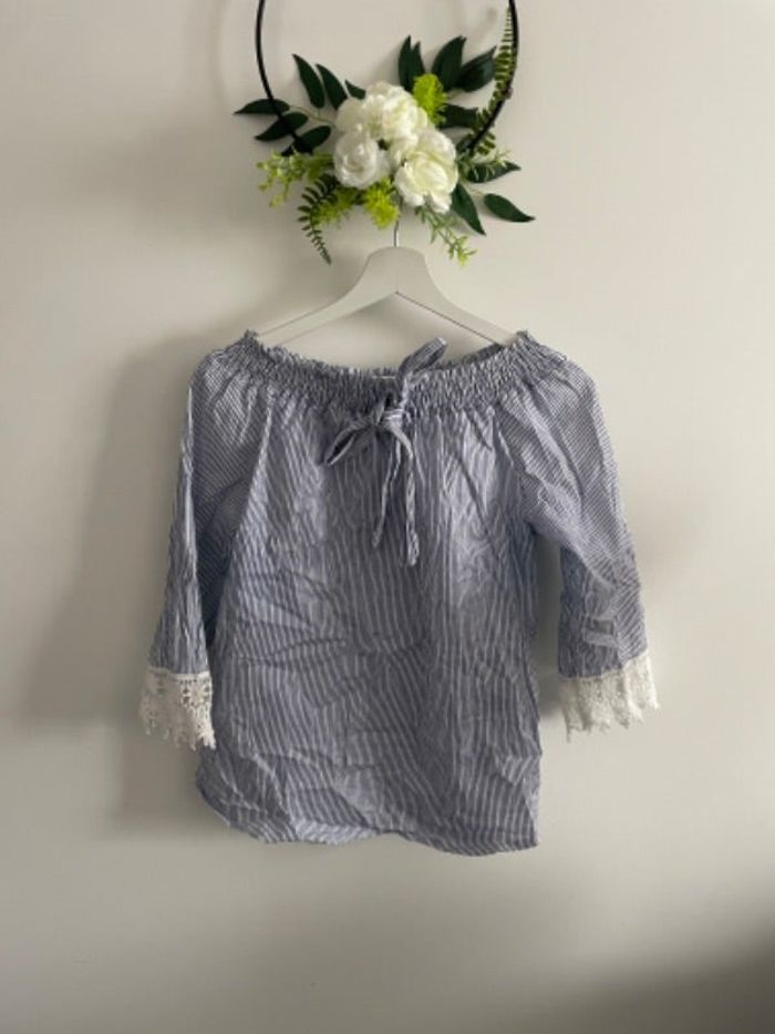 🌸Blouse rayé bleu et blanc taille unique 🌸