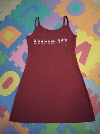 Robe de nuit rouge chats