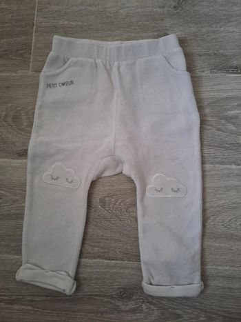 Jogging nuages 18M Orchestra blanc velours- TBE