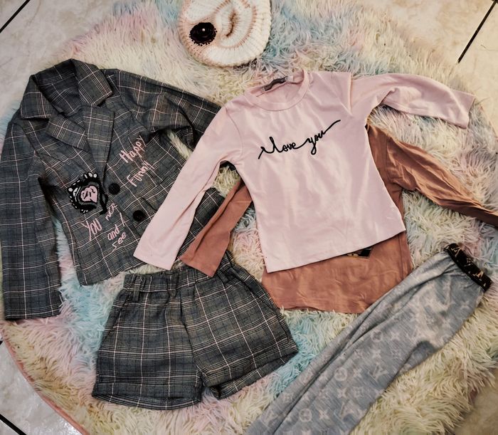 Lot chicaprie ensemble 3 ans mode école short veste