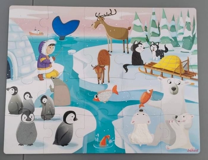 Janod  : puzzle 20 pièces tactile la vie sur la banquise - photo numéro 2