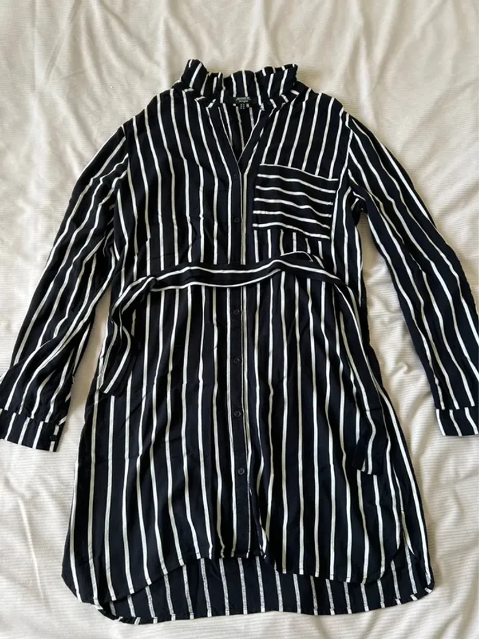 Robe-chemise rayée noir et blanc Jennyfer - Taille XL