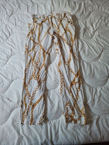 Pantalon sem per lei taille L blanc motif chaîne