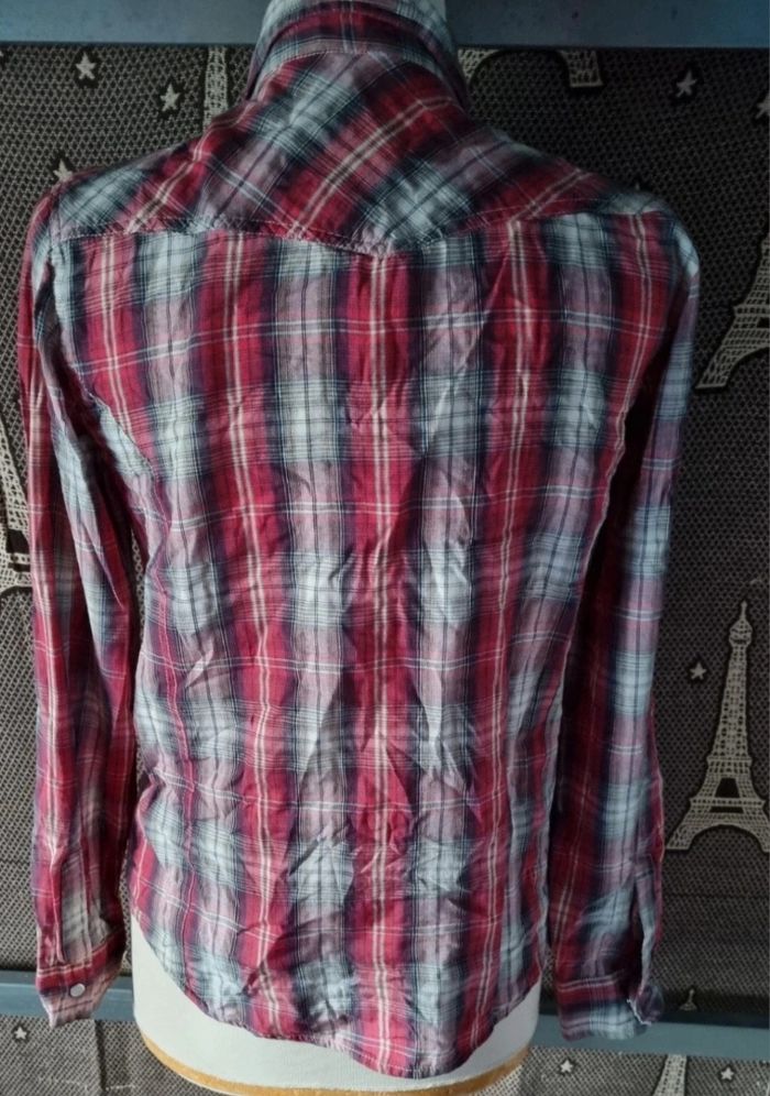 Chemise à carreaux manches retroussable taille 42 - photo numéro 6