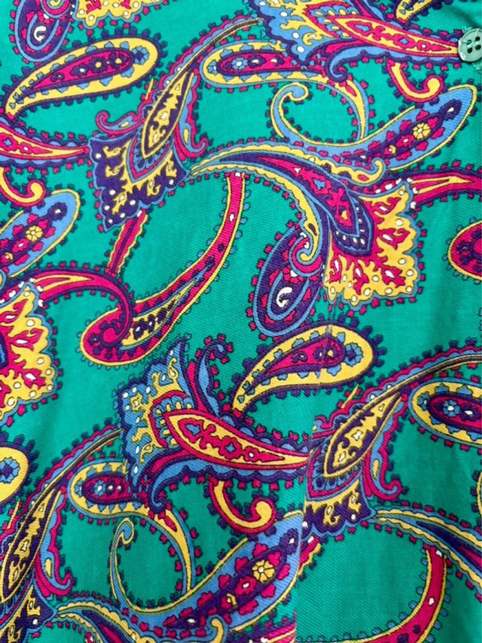 Chemisier rétro vintage motif paisley 70s M - photo numéro 3