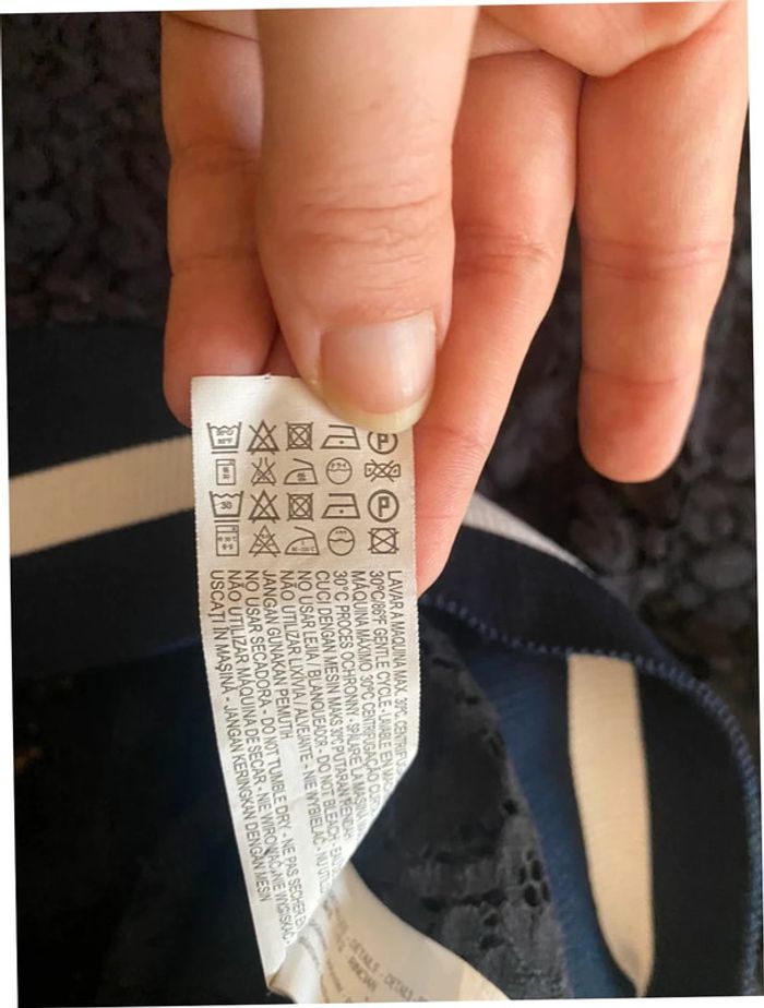 Sweat en dentelle bleu marine Zara taille L - photo numéro 5