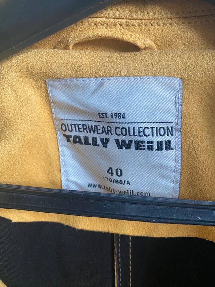 Blouson perfecto style biker en effet daim jaune moutarde - photo numéro 2