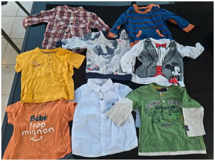 Lot 14 vêtements garçon 12 mois - photo numéro 3