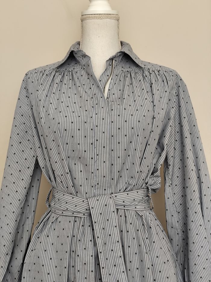 Robe Maje taille 36 coton blanc et bleu printemps été de - photo numéro 3
