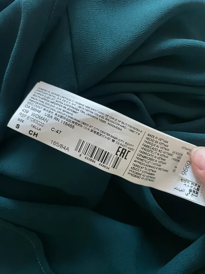 Robe Mango verte foncée/sapin taille S avec ceinture - Neuve - photo numéro 8