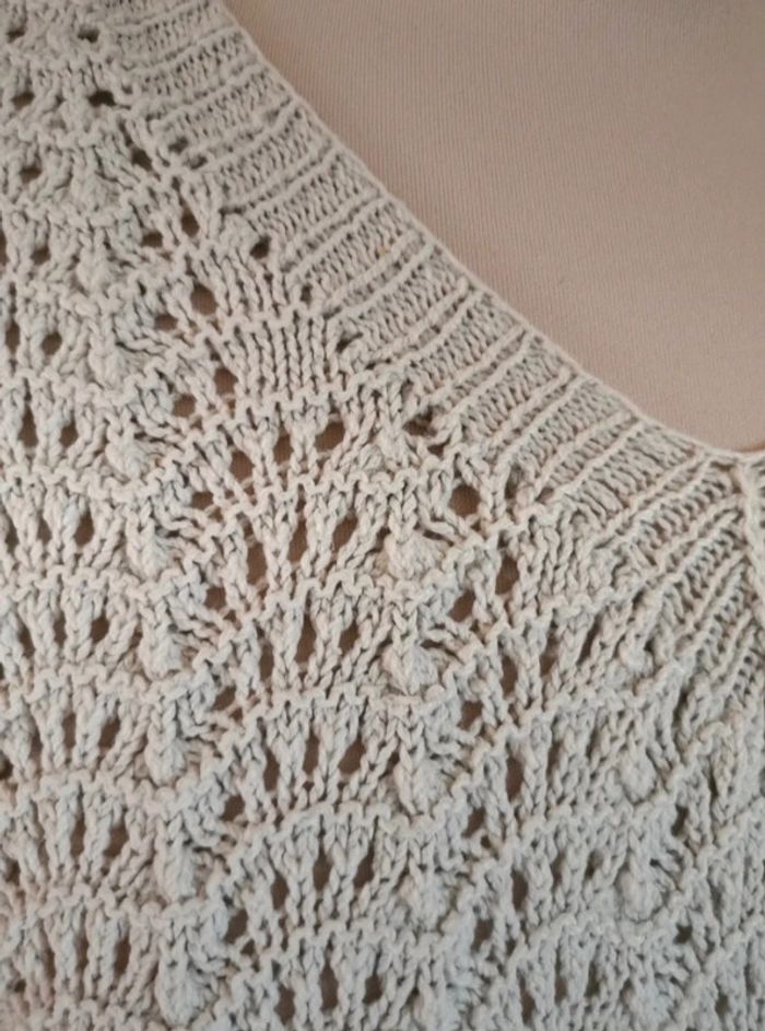 T-shirt maille ajourée crochet gris perle - photo numéro 5