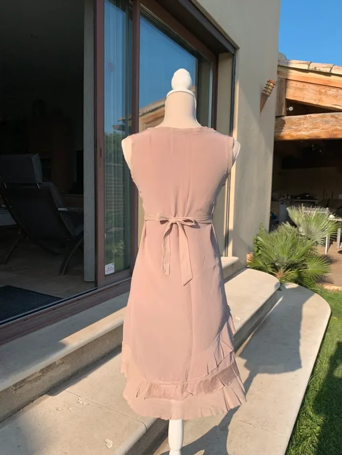 Robe en soie beige rosé La Féee Maraboutée taille 38 neuve - photo numéro 13