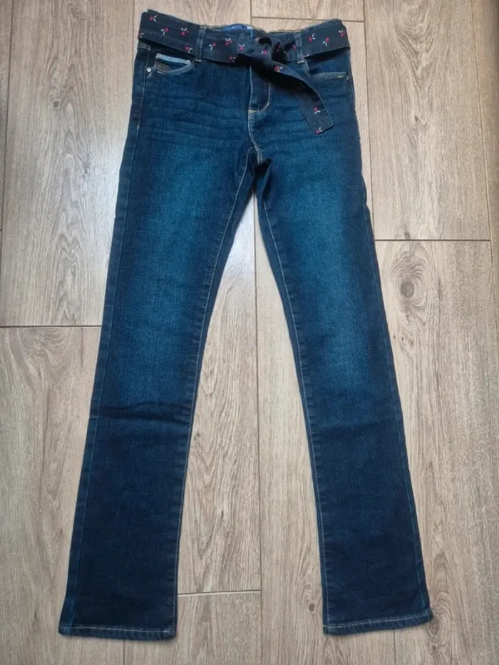 Pantalon slim bleu brut okaidi 12 ans état neuf