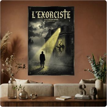 Affiche film culte “L’Exorciste” poster cinéma horreur vintage décoration murale A3 Sans cadre