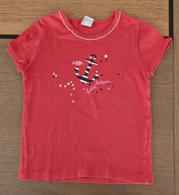 Tee shirt petit bateau rose 6 ans en bon état