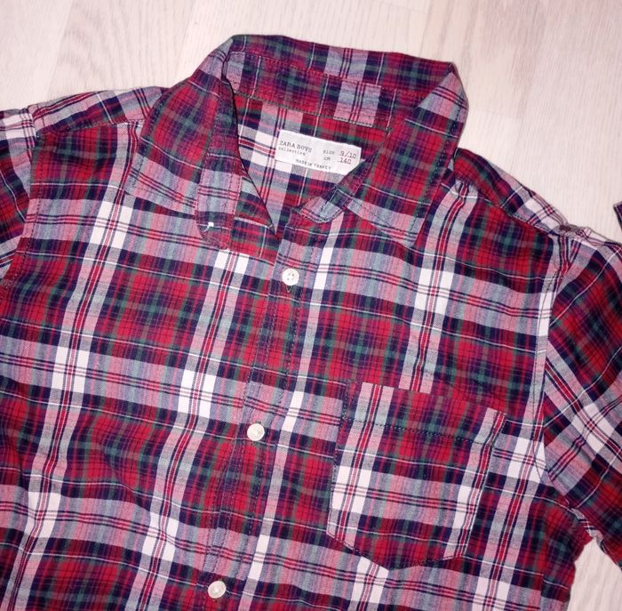 Chemise manches longues à carreaux rouges et gris Zara Boys 
T. 9-10 ans - photo numéro 2