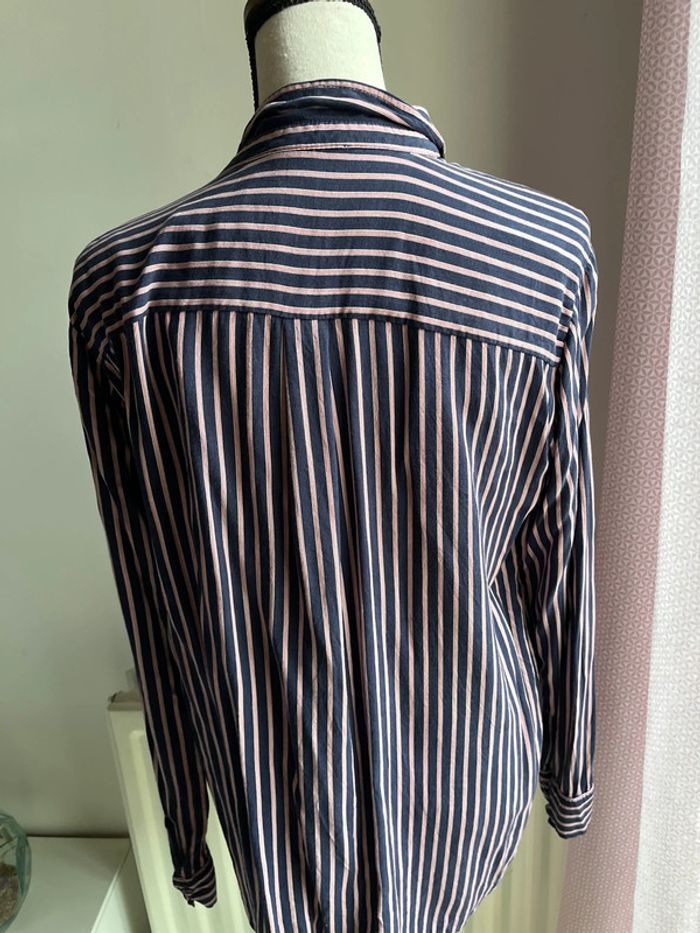 Chemise bleue marine et rose/rouge - photo numéro 4