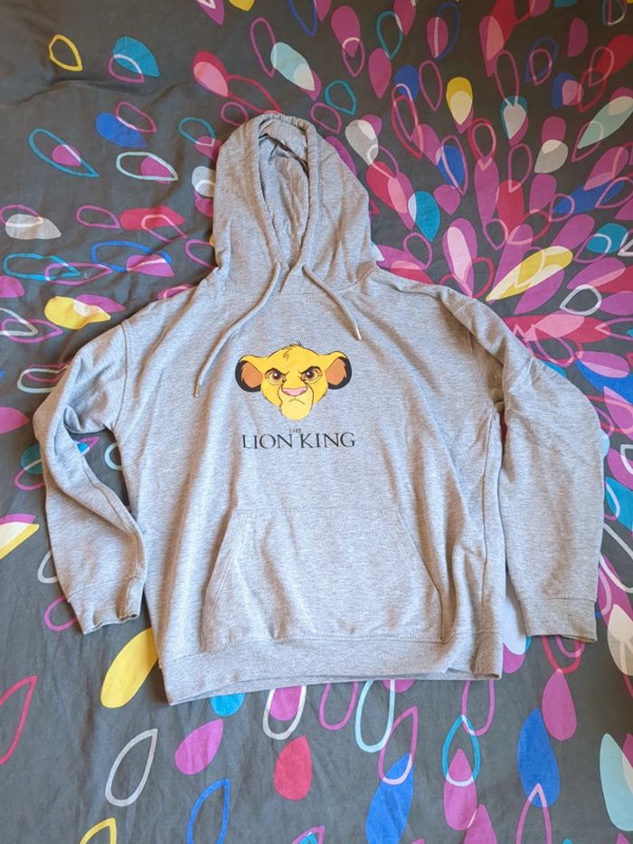 Sweat shirt à capuche gris Simba grincheux M