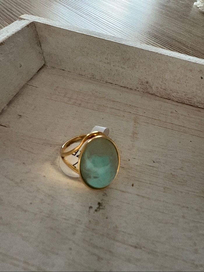 Bague dorée et bleu T7 - photo numéro 3