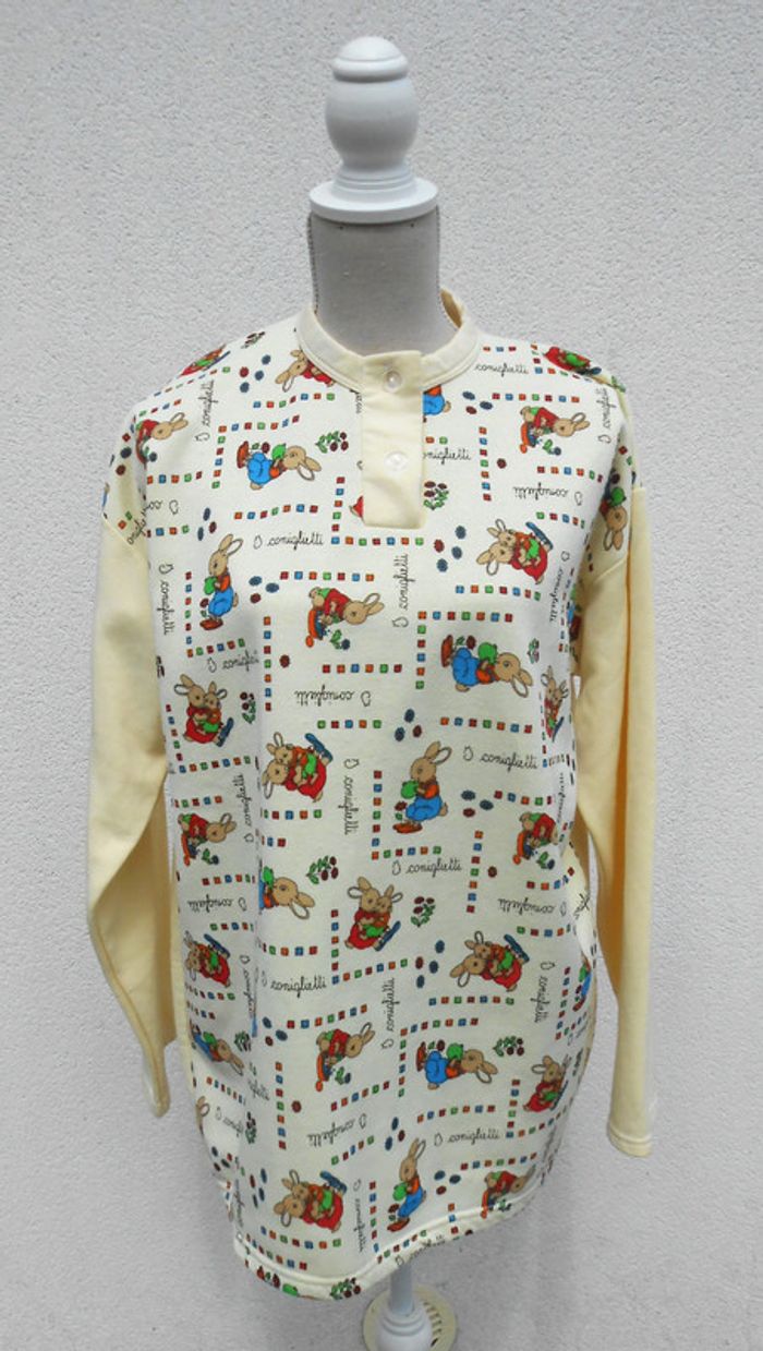 Pull polo vintage imprimé lapin