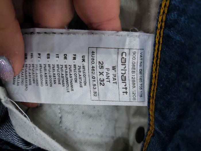Jean Carhartt taille 25x32 w'pat (taille 36) - photo numéro 7