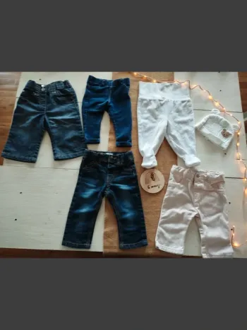 Lot 5 pantalons bébé fille, 6 mois