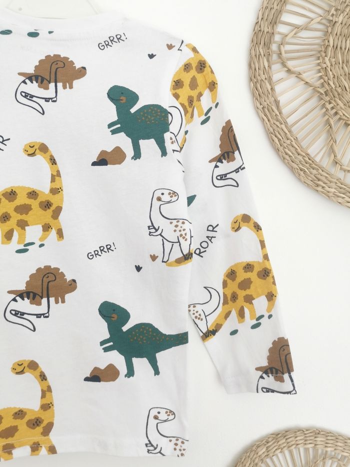 Tee-shirt blanc imprimé dinosaures Gémo 24 Mois - photo numéro 6