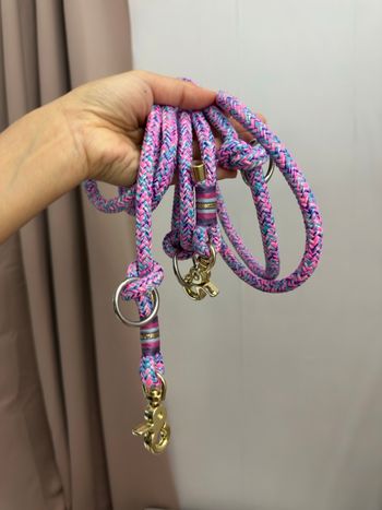 Laisse multiposition 3points 2m60 violet rose