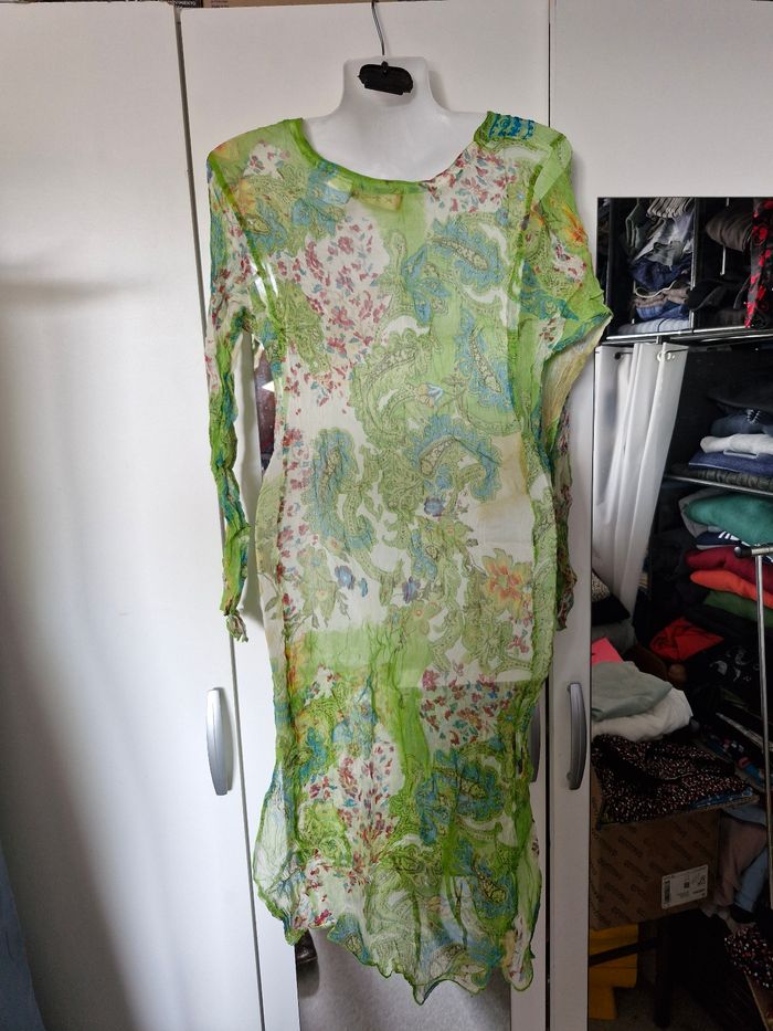 Sublime robe longue cintrée voile et broderie - photo numéro 7