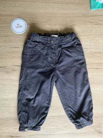 Pantalon gris foncé bébé fille 18 mois Kitchoun