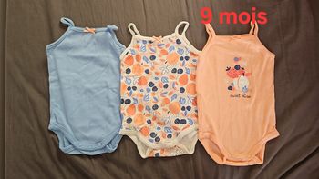 Lot de 3 bodies In Extenso manches courtes 9 mois