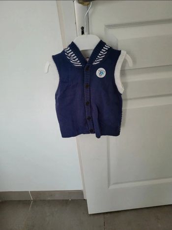 Gilet sans manche garçon grain de blé 12 mois