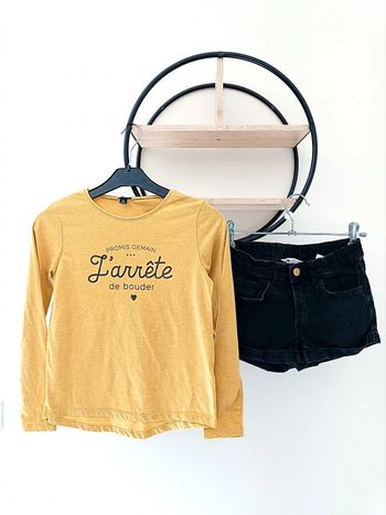 9-10 ans ensemble teeshirt Kiabi (10 ans) et short h&m (9-10 ans)